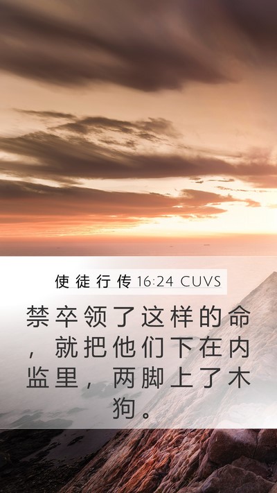 使 徒 行 传 16:24 CUVS Bible Verse Image