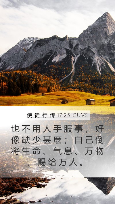 使 徒 行 传 17:25 CUVS Bible Verse Image