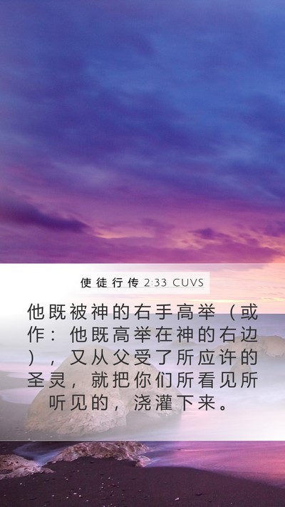 使 徒 行 传 2:33 CUVS Bible Verse Image