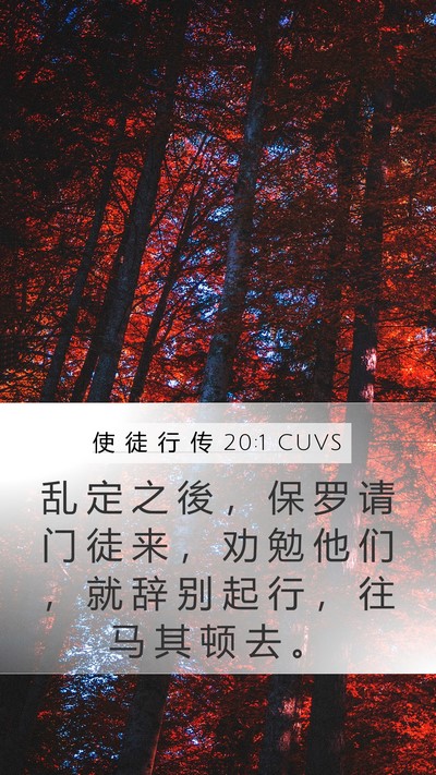 使 徒 行 传 20:1 CUVS Bible Verse Image
