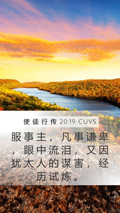 使 徒 行 传 20:19 CUVS Bible Verse Image