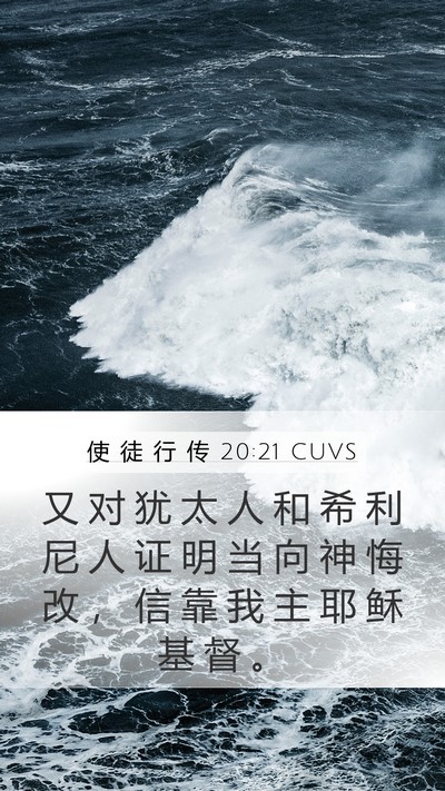 使 徒 行 传 20:21 CUVS Bible Verse Image