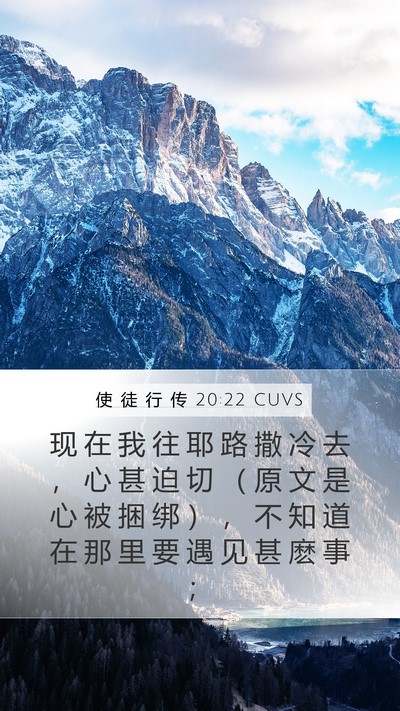 使 徒 行 传 20:22 CUVS Bible Verse Image
