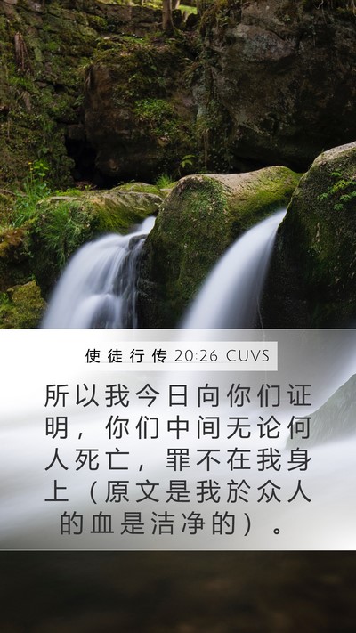 使 徒 行 传 20:26 CUVS Bible Verse Image