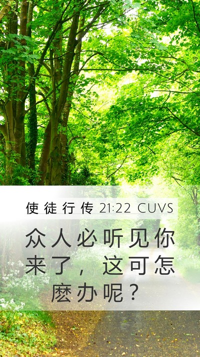 使 徒 行 传 21:22 CUVS Bible Verse Image