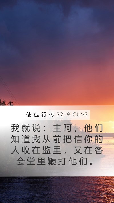 使 徒 行 传 22:19 CUVS Bible Verse Image