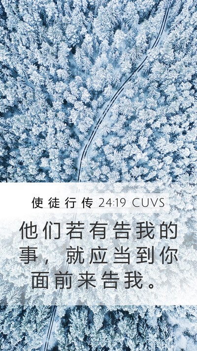 使 徒 行 传 24:19 CUVS Mobile Phone Wallpaper - 他 们 若 有 告 我 的 事 ， 就 应 当 - Mobile Bible Verse Wallpaper