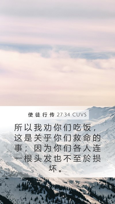使 徒 行 传 27:34 CUVS Bible Verse Image