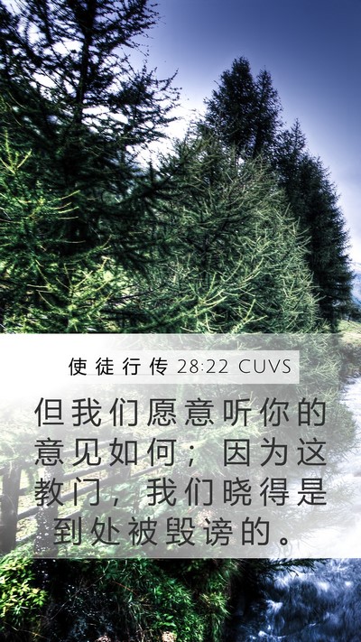 使 徒 行 传 28:22 CUVS Bible Verse Image