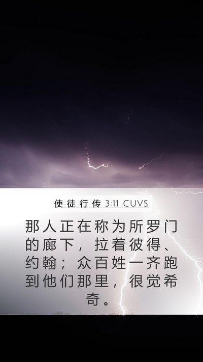 使 徒 行 传 3:11 CUVS Mobile Phone Wallpaper - 那 人 正 在 称 为 所 罗 门 的 廊 下 - Mobile Bible Verse Wallpaper