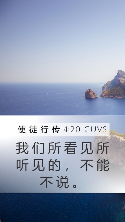 使 徒 行 传 4:20 CUVS Bible Verse Image