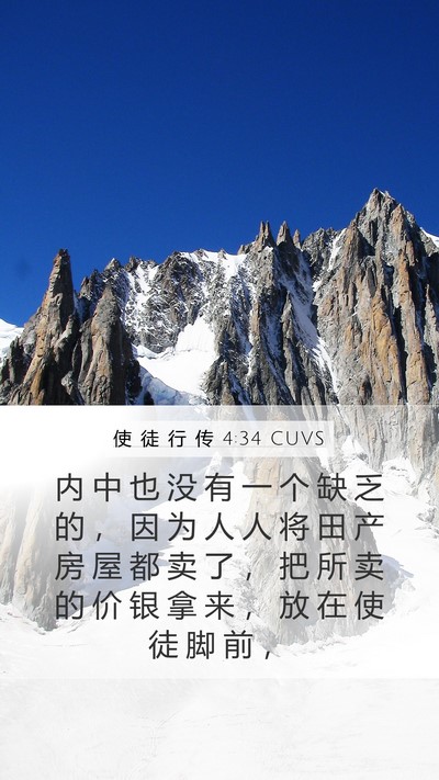 使 徒 行 传 4:34 CUVS Bible Verse Image