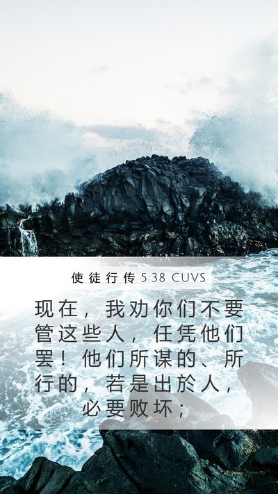 使 徒 行 传 5:38 CUVS Bible Verse Image