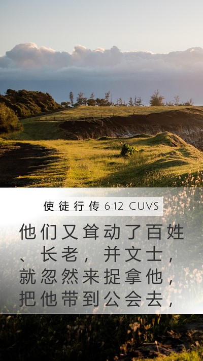 使 徒 行 传 6:12 CUVS Bible Verse Image