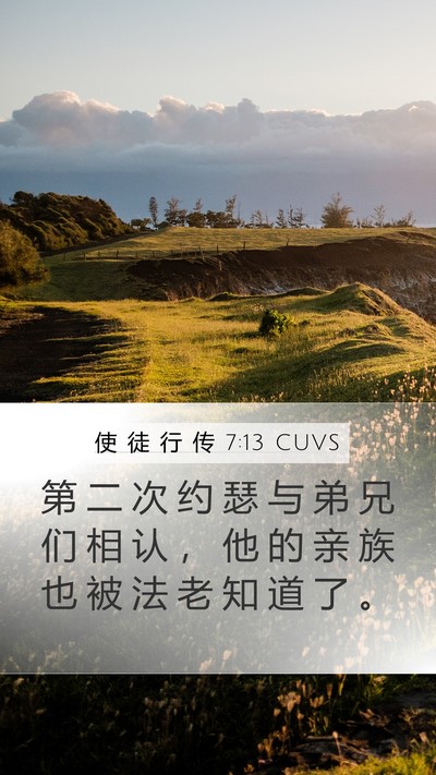 使 徒 行 传 7:13 CUVS Bible Verse Image