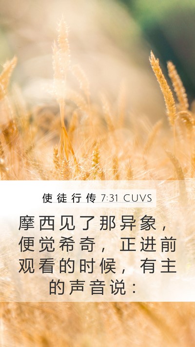使 徒 行 传 7:31 CUVS Bible Verse Image