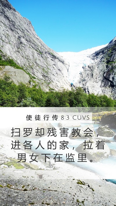 使 徒 行 传 8:3 CUVS Bible Verse Image