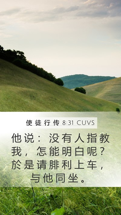 使 徒 行 传 8:31 CUVS Bible Verse Image