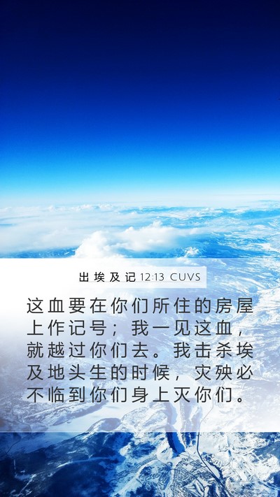 出 埃 及 记 12:13 CUVS Bible Verse Image