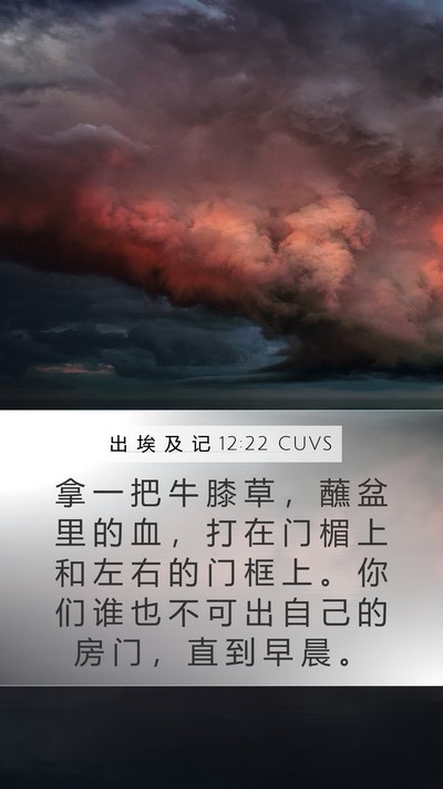 出 埃 及 记 12:22 CUVS Bible Verse Image