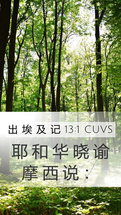 出 埃 及 记 13:1 CUVS Mobile Phone Wallpaper - 耶 和 华 晓 谕 摩 西 说 - Mobile Bible Verse Wallpaper
