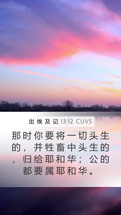 出 埃 及 记 13:12 CUVS Bible Verse Image