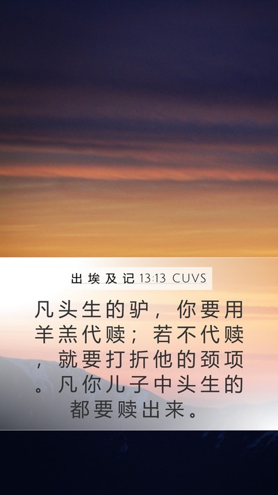 出 埃 及 记 13:13 CUVS Bible Verse Image