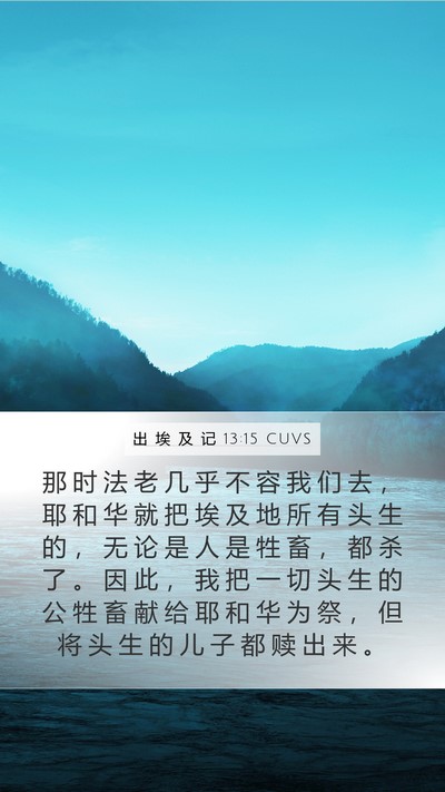 出 埃 及 记 13:15 CUVS Bible Verse Image