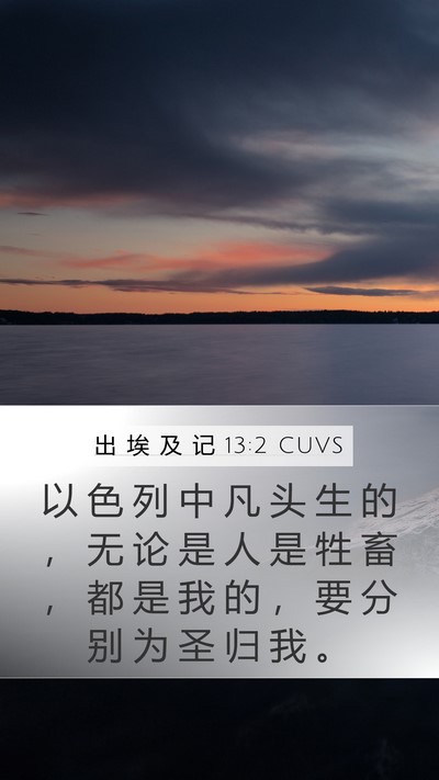 出 埃 及 记 13:2 CUVS Bible Verse Image