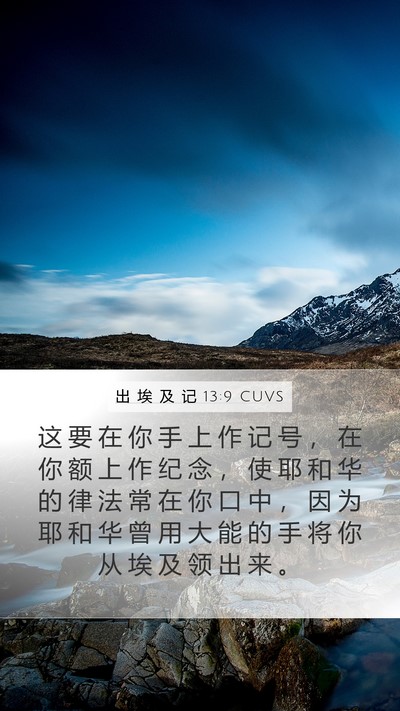 出 埃 及 记 13:9 CUVS Bible Verse Image