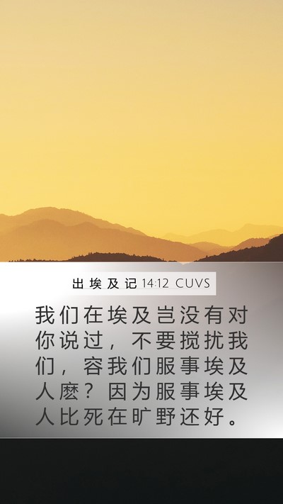 出 埃 及 记 14:12 CUVS Bible Verse Image