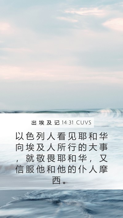 出 埃 及 记 14:31 CUVS Bible Verse Image