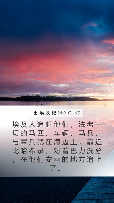 出 埃 及 记 14:9 CUVS Bible Verse Image