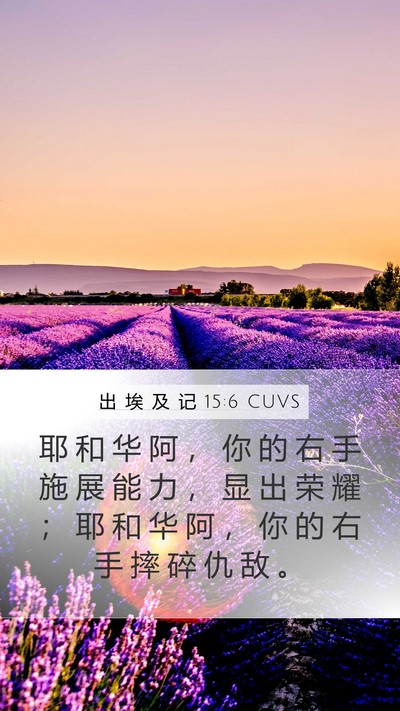 出 埃 及 记 15:6 CUVS Bible Verse Image