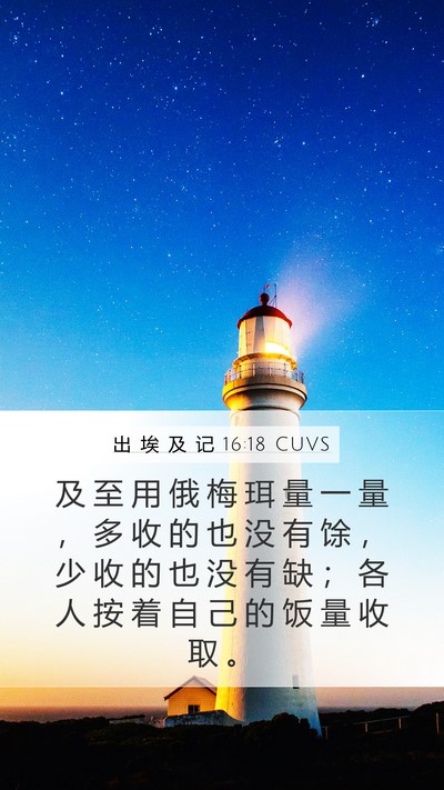 出 埃 及 记 16:18 CUVS Bible Verse Image