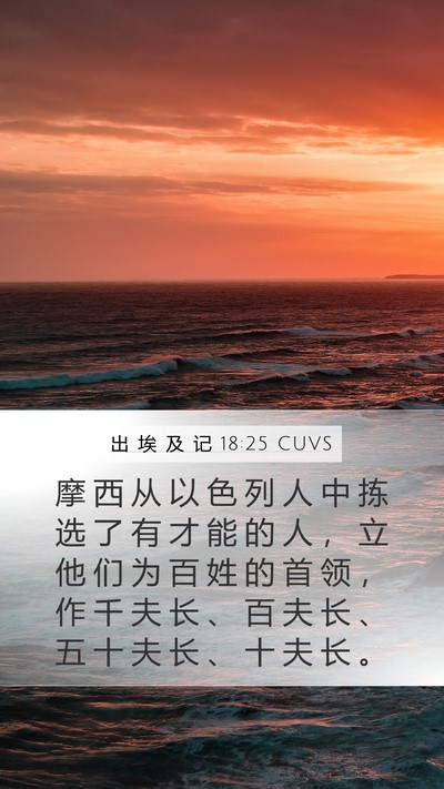 出 埃 及 记 18:25 CUVS Bible Verse Image