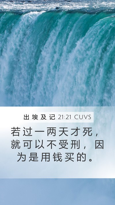 出 埃 及 记 21:21 CUVS Bible Verse Image