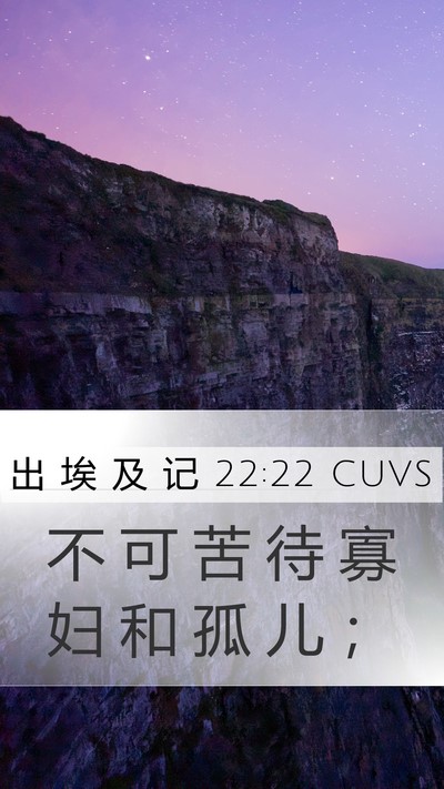 出 埃 及 记 22:22 CUVS Bible Verse Image