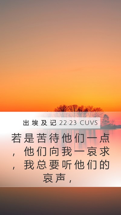 出 埃 及 记 22:23 CUVS Bible Verse Image