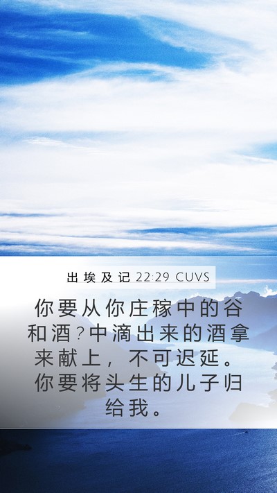 出 埃 及 记 22:29 CUVS Bible Verse Image