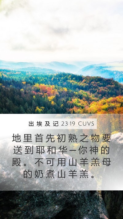 出 埃 及 记 23:19 CUVS Bible Verse Image