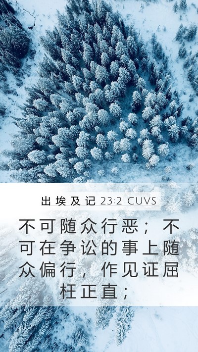 出 埃 及 记 23:2 CUVS Bible Verse Image
