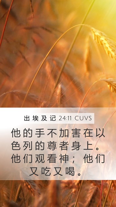 出 埃 及 记 24:11 CUVS Bible Verse Image