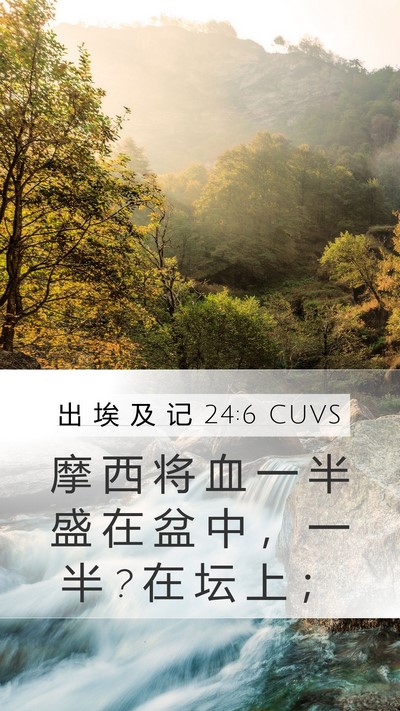 出 埃 及 记 24:6 CUVS Bible Verse Image