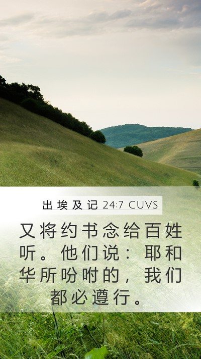 出 埃 及 记 24:7 CUVS Bible Verse Image