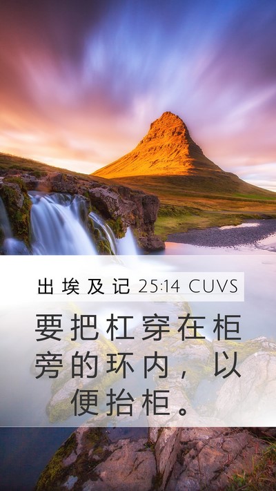 出 埃 及 记 25:14 CUVS Bible Verse Image
