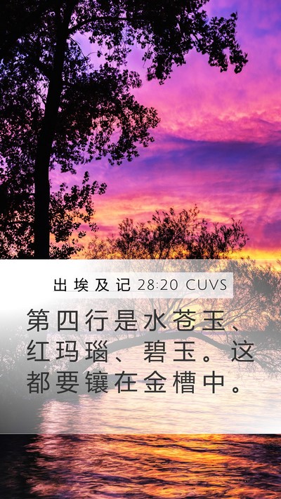 出 埃 及 记 28:20 CUVS Bible Verse Image