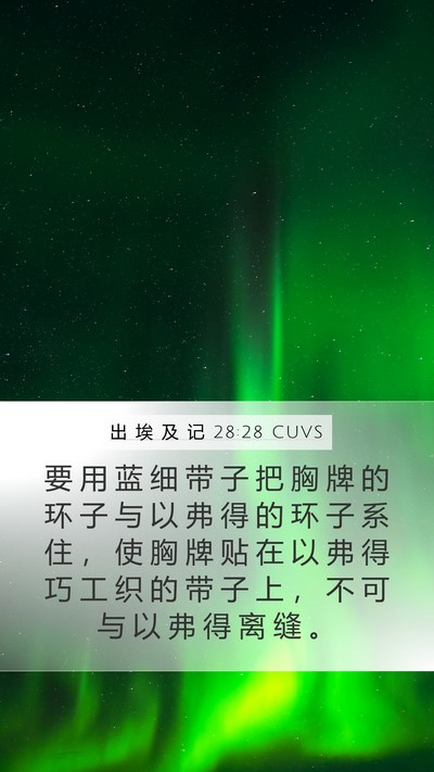 出 埃 及 记 28:28 CUVS Bible Verse Image