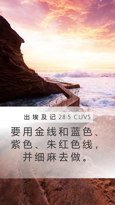 出 埃 及 记 28:5 CUVS Bible Verse Image