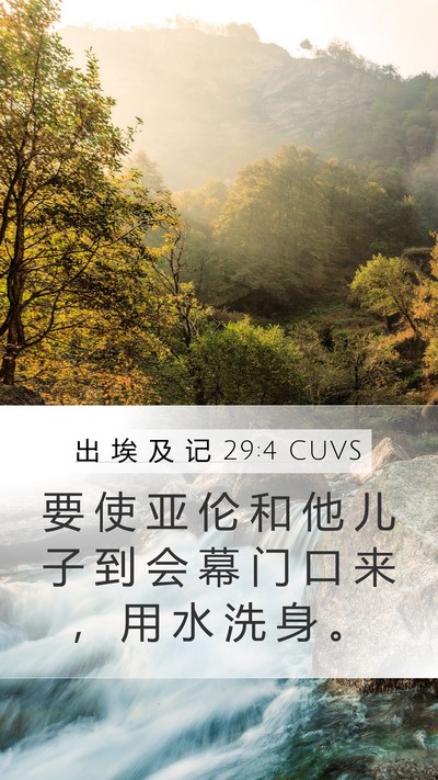 出 埃 及 记 29:4 CUVS Bible Verse Image